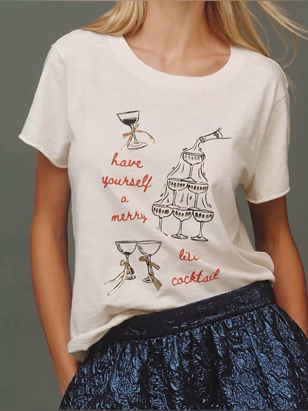 Anthropologie Maeve x Daniela Berkhout Merry Cocktail Tee